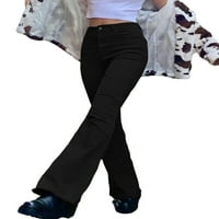 Amiliee ženske hlače, svečane pantalone s čvrstim bojama s džepovima za zabavu za zabavu