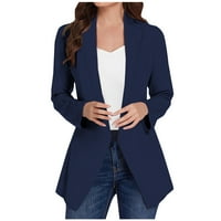 Ženski blazer otvoreni prednji rever s dugim rukavima lagana kardigan jakna odijelo radne kancelarije