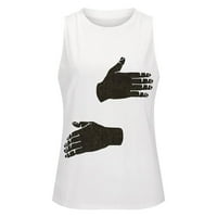 Ženski majki Dan tiskane šuplje labave majice kratkih rukava TOP prsluk za žene za žene