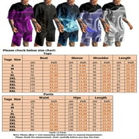 Calzi Men 3D digitalni tiskani pidžami set casual pjs setovi širokih kratkih kratkih kratkih struka