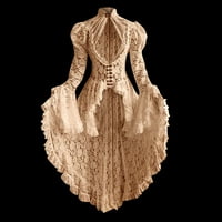 Hvyesh Gotska haljina za žene Renesanse Ball haljina Halloween Coustmes Srednjovjekovna trubaca rukava izrezana čipkaste patchwork maturalne haljine