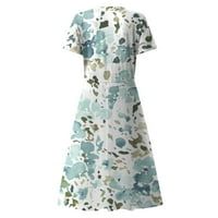 Haljina za žene Ljeto Ležerne prilike Floral Print Kratki rukav V-izrez V-izrez