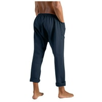 Posteljina odjeća za muškarce Prirodne posteljine hlače za muškarce savremene udobne kvalitetne pantalone u boji