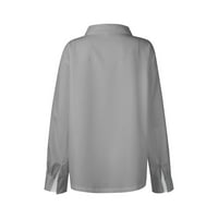 Bluze za žensku blubu za bluzu od punog u boji dugih rukava casual osnovna majica ovratnika Redovna