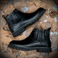 Wofedyo Muške čizme Muške cipele visoke gornje kožne čizme Vintage kožne okrugle nožne cipele s kratkim