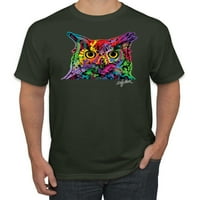 Šareno neon sova Ljubitelj životinja Muška grafička majica, sigurnosna zelena, 2xl