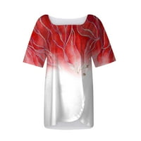 V-izrezane bluze za izrez za slobodno vrijeme modni vrhovi kratkih rukava za žene crvene 2xl