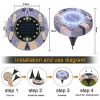 Solarna svjetla za spajanje LED-a Vrt Disk Deck Lamp na otvorenom IP vodootporna pejzažna rasvjeta za