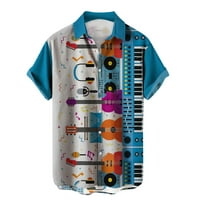 Košulje za muškarce Muške ljetne modne ležerne ličnosti Digitalni 3D tiskani reženi gumbi s kratkim