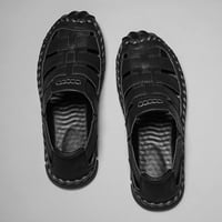 HICOOER Goohik Muške posude sa sandalama, sportske sandale Ležerne kožne ručne sandale Podesive ribarske plaže sandale za vanjsku šetnju vožnju crnim