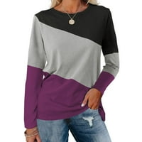 Patlollav Clearence ženske bluze dugih rukava Udobna boja za blokiranje boja