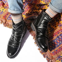 Cathalem casual muške cipele kožne muške cipele visoke gornje kožne čizme Vintage kaiševi kopča naborane