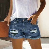 FSQJGQ Ženske kratke hlače Soft ženske kratke hlače za ljetne žene Ljetne hlače Jeans High Squik Slim