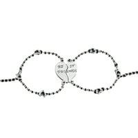 Rygai Best Friends Srčani uzorak narukvice na nakitu za prijateljstvo nakit-srebrna