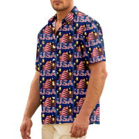 4. jula Muška havajska majica SAD Nacionalna majica zastava 3D majica COLLAR Dnevni kratki rukav odjeća