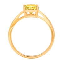 2Ct smaragdni rez žuta simulirana dijamant 14k žuti zlatni gravirajući izjavu godišnjica angažmana vjenčanja