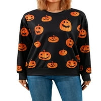 Inevnen Halloween pulover dukseri za žene dugih rukava O vrat puckeni