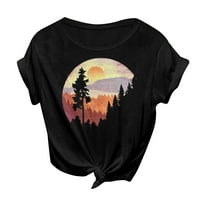 Žene Ležerne prilike Vintage Sun Print Camping Print Solid Boja Majica kratkih rukava Top Bluza