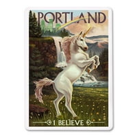 Portland, Oregon, Jednorog i Rainbow, Lantern Press, Premium Igranje kartice, Paluba sa šala, Sjedinjene