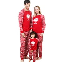 Izhanske božićne porodice podudaranje pidžama set pahuljica i jelena print kućna odjeća za spavanje