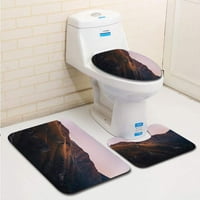 Planinski pejzaž u kupaonici set za kupatilo Contour prostirki i toaletni poklopac poklopca