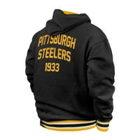 Muška nova era Black Pittsburgh Steelers Big & visoki NFL pulover Hoodie