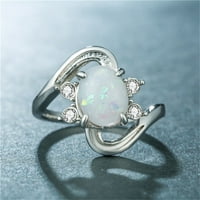 Prstenovi za žene Opal prsten okrugli Opal bijeli kamen ručni nakit modni nakit prsten