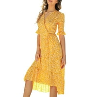 Ženske haljine Ženske casual modne haljine cvjetni tiskani boemski V izrez Elegantna haljina A line