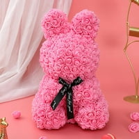 PUDCOCO Creative Rose Teddy Bear Slatki umjetni cvjetni medvjed panda ženski pokloni za obljetnicu za