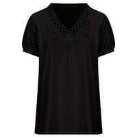 Ljetni vrhovi za žene Ležerne prilike tunike Cvjetni print kratkih rukava čipke T majice Labavi fit