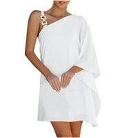 Haljine za žensku ručnu haljinu bez rukava jedno rame Off Slash Hladno rame Maxi Loose Fit Y2K moda