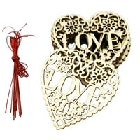 Početna Dekor Drveni svečani vjenčani materijal Valentines Day Heart Hollow Decoration A