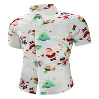 HAITE MAN Tuc Majica kratki rukav božićne majice rever vrat Xmas bluza muški vrhovi dolje crno-a 4xl