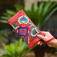 Žene etničke ručno izrađene vezene ručne ručne torbe sa zatvaračem patentni novčanik dugi novčanik