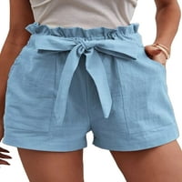 Beiwei dame casual zavoja kratke vruće hlače široka noga obična ljetna plaža kratke hlače žene sa džepovima