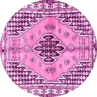 Ahgly Company u zatvorenom okrugu Perzijske ružičaste tradicionalne prostirke, 6 'okrugla