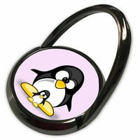 3drozni pingvin roditelj sa bebom Penguin. Ružičasta, ukras, dječja soba - telefonski prsten