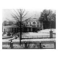 Foto: Istočna strana, Bijela kuća, Washington, DC, okrug Columbia, snijeg, zima, 1910