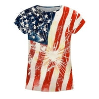 Jsaierl ženske košulje od 4. jula Patriotska američka zastava tiskane tees plus veličine tuničke posade