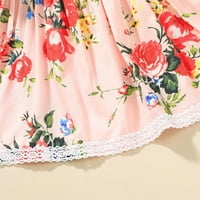 Rovga casual haljine za djevojke haljine leteći rukav princeza cvijet čipka haljina za djecu odjeću