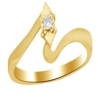 Bijeli prirodni dijamantski pasijans opasno obicaj prsten u 10k žutom zlatu