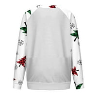 Cuoff ženske modne bluze košulje padaju jesen zimski ležerni temperament pulover božićni cvjetni tisak
