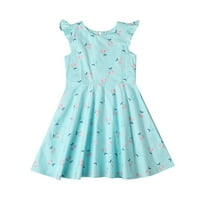 Ljetne haljine za djevojčice Dječja djeca Toddler Proljeće Ispiši ruffless princeza bez rukava za 7