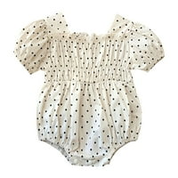 Toddler Baby Girls Penjačka odjeća Ljeto puzanje odjeće Retro kvadratna ovratnica Polka dot uzorak kratki