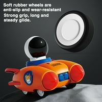 Roaroomhouse Cartoon Rocket Push Pull Toy Raketni igrački automobil za djecu Cartoon Astronaut raketna