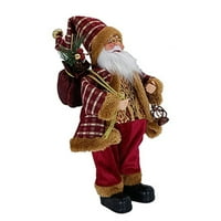 MA & Baby Christmas Santa Claus Figurine Lutka s poklon vrećicom i predstavlja božićnu ukrasu za Xmas