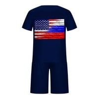 Penkiiy muns kratki setovi Outfits Muškarci Ležerne prilike za neovisnost za okrugli vrat Ispis bluza
