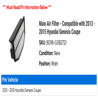 Glavni filter za zrak - kompatibilan sa - Hyundai Genesis Coupe 2014