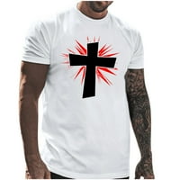 Ljetni muškarci T-majice Casual Cross Printed majica Kratki rukav Okrugli vrat The Majica Majica Simple
