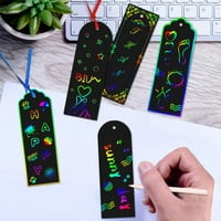 Čarobna Bookmark ogrebotina Art DIY poklon oznake s vrpcom i bambusovim štapovima za dječju zabavu i